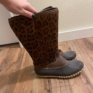 Leopard Duck Boots